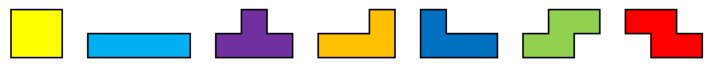 テトリスで使われる7種のミノ