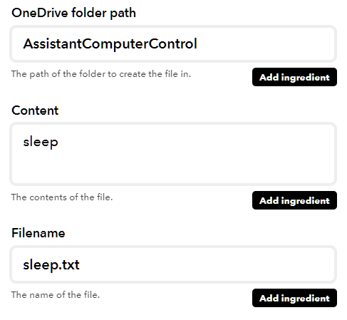 IFTTTにおけるパラメータ設定方法